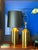 Pair of Streamline Art Deco style lamps in antique brass / bronze finish by Westwood Industries. Lampshades are NOT...