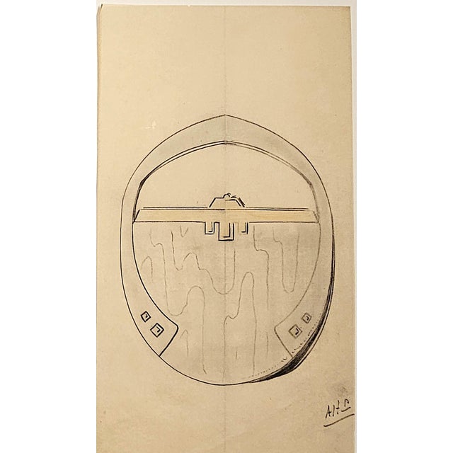 Set of 3 Original French Art Deco Fashion Design Drawings-Pocketbooks, Purses, Documentation For Sale - Image 4 of 8