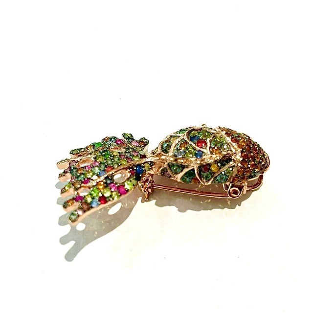 Bochic "Orient" Ruby & Sapphire Brooch or Pendent Set In 18K Gold & Silver For Sale - Image 18 of 18
