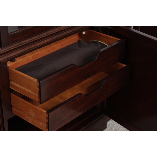 Wood Stickley 3 Door Mahogany China Cabinet For Sale - Image 7 of 18