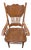 Mid-Century Carved Oak Press Back Arm Chair For Sale