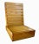 Pair of wooden canoe seat chairs. Label reads "Custom Designed by Sam's Canoe Seat and Racoon Salvage'. Great for loft,...