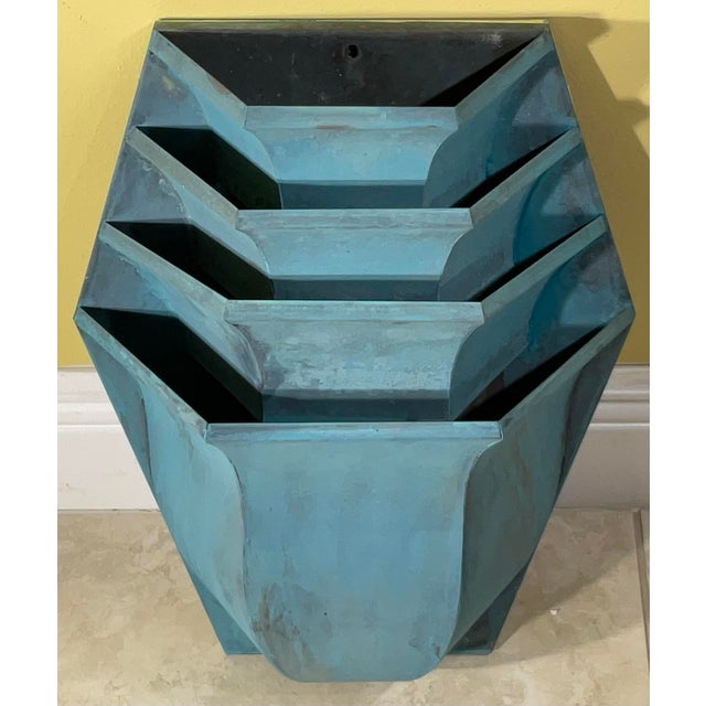 Contemporary Single Vintage Solid Brass Tiered Wall Sconce. For Sale - Image 3 of 11