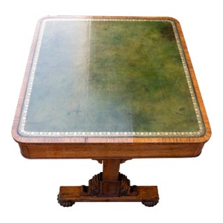 George IV Rosewood Writing Table Signed By Maker For Sale