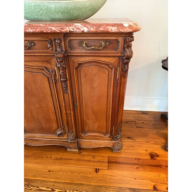 Late 19th Century Antique Louis XIV Marble Top Buffet For Sale - Image 5 of 12