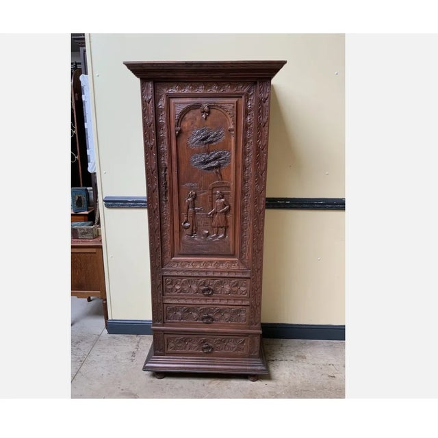 Brown Antique Breton Cabinet, 1880 For Sale - Image 8 of 8