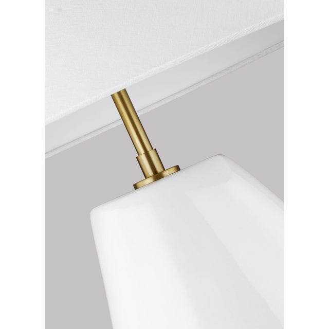 Transitional Kelly Wearstler by Visual Comfort Studio Contour Short Table Lamp, White For Sale - Image 3 of 5