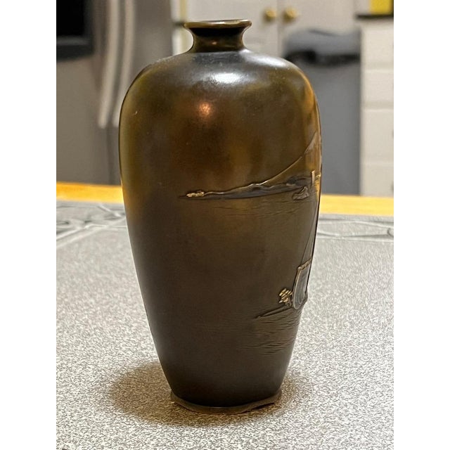 Late 19th Century Antique Shakudo Vase by Yamamoto Koken For Sale - Image 5 of 9