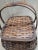 Farmhouse Antique Splint Woven Wooden Basket W/ Double Handles & Fitted Lid For Sale - Image 3 of 18