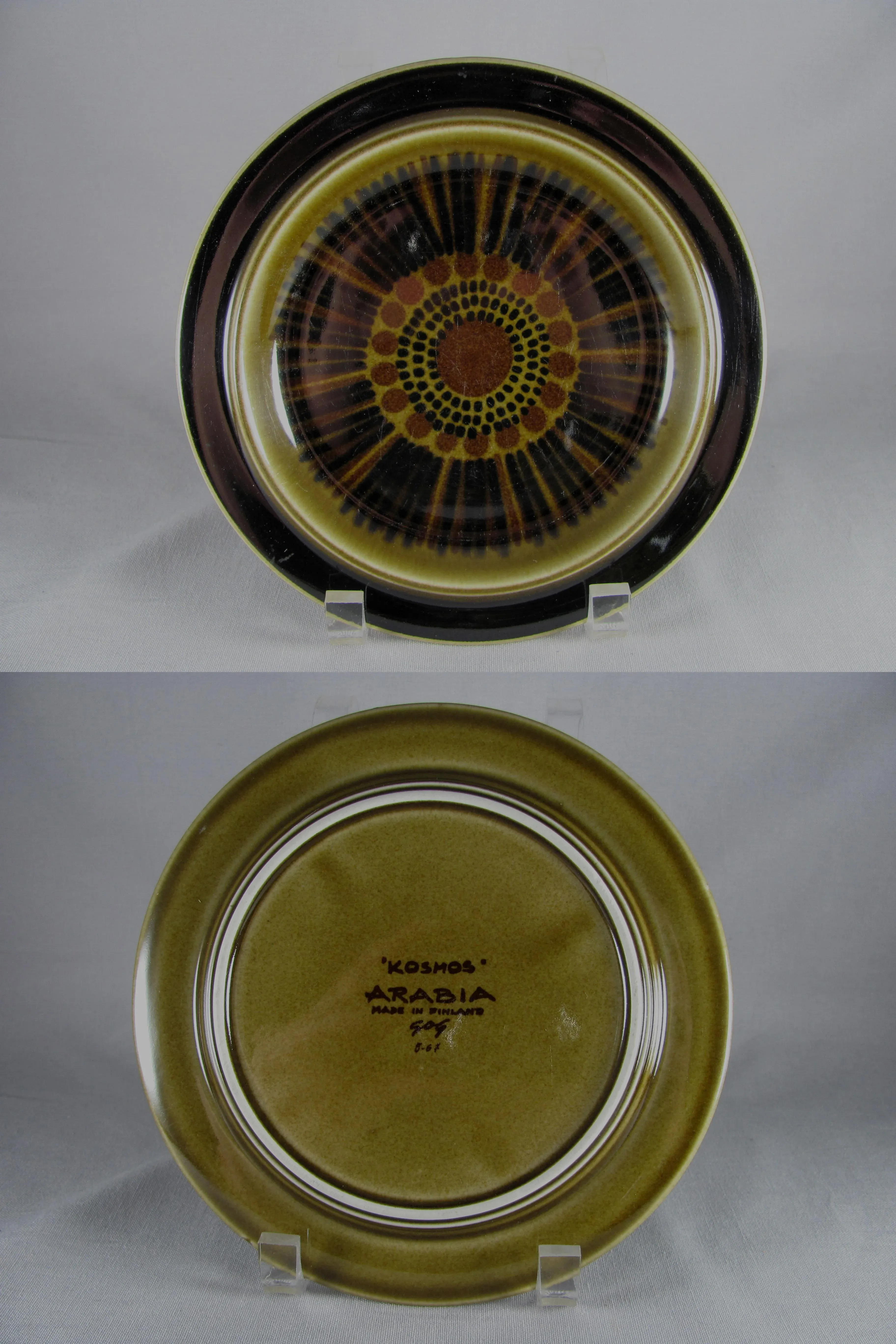 1960s Arabia of Finland Kosmos Handpainted Service for 4