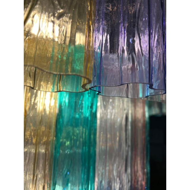 Metal Large Multicolor Murano Chandelier by Valentina Planta For Sale - Image 7 of 18
