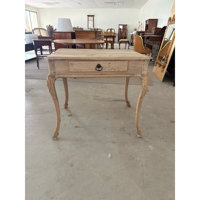 18th Century French Provincial Bleached Fruitwood Writing Table With Cabriole Legs For Sale - Image 9 of 12