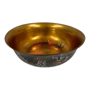 Mid-20th Century Chinese Bodiless Lacquer Bowl With Marks
