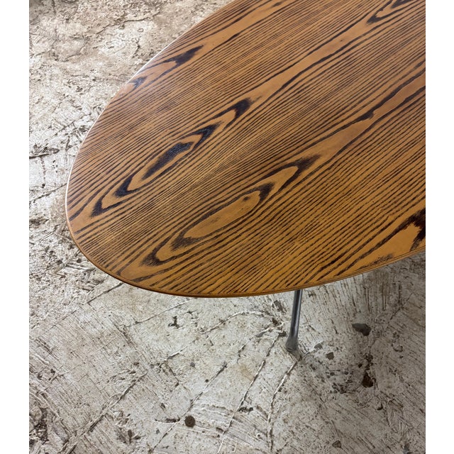 Mid-Century Modern 1960s Knoll Zebra Wood Top Oval Coffee Table For Sale - Image 3 of 12
