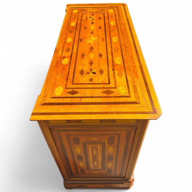 Antique Folk Art Inlaid Chest of Drawers With Nautical Stars and Tombstones For Sale In Boston - Image 6 of 12
