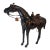 Monumental Leather Horse Sculpture With Western Saddle — Ranch Modern Equestrian Decor For Sale