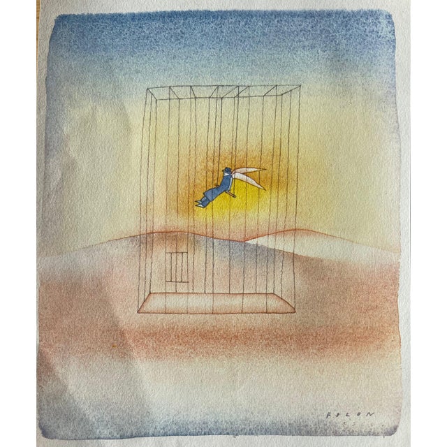 Jean-Michel Folon, La cage, Etching For Sale