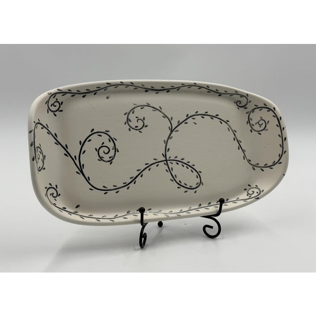 Emilia Castillo 1980s Emilia Castillo Porcelain & Pure Silver Serving Platter, Mexican Modernism For Sale - Image 4 of 18