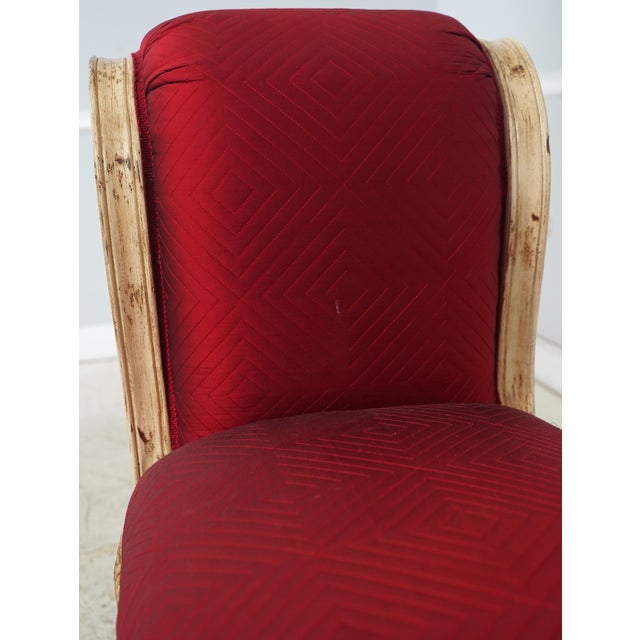 White Pama French Louis XV Style Upholstered Window Bench For Sale - Image 8 of 14