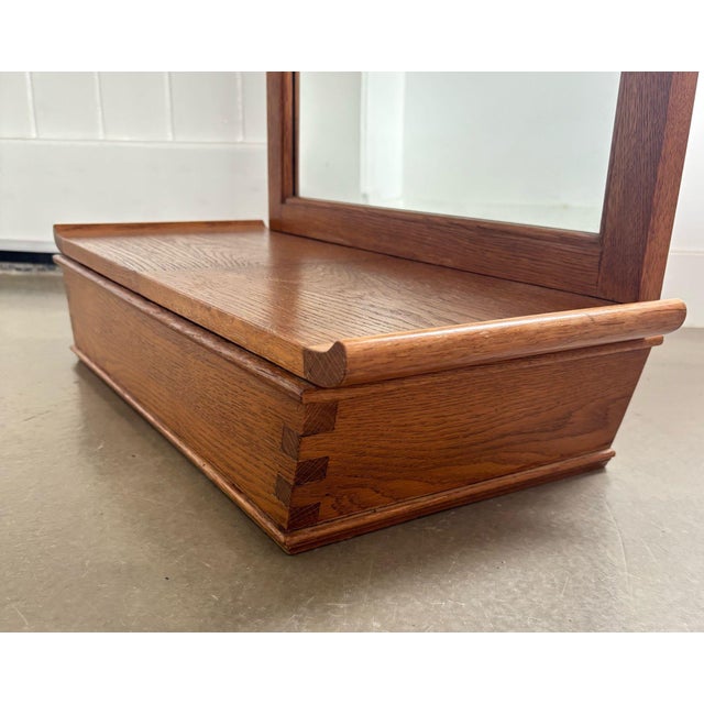 Wood Vintage Dutch Wooden Mirror with Storage Unit, 1986 For Sale - Image 7 of 9