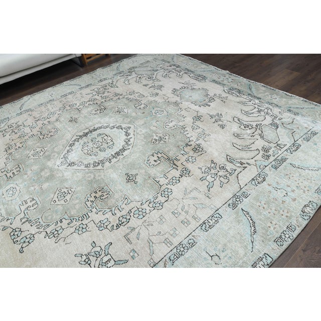 1960s Vintage Persian Handmade Wool Cotton Beige Area Rug For Sale In San Francisco - Image 6 of 11
