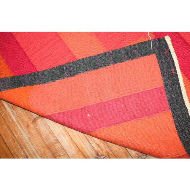 Vintage Zabihi Collection Swedish Kilim Dramatic Irma Kronlund - 6'6" x 8'7" For Sale - Image 10 of 10