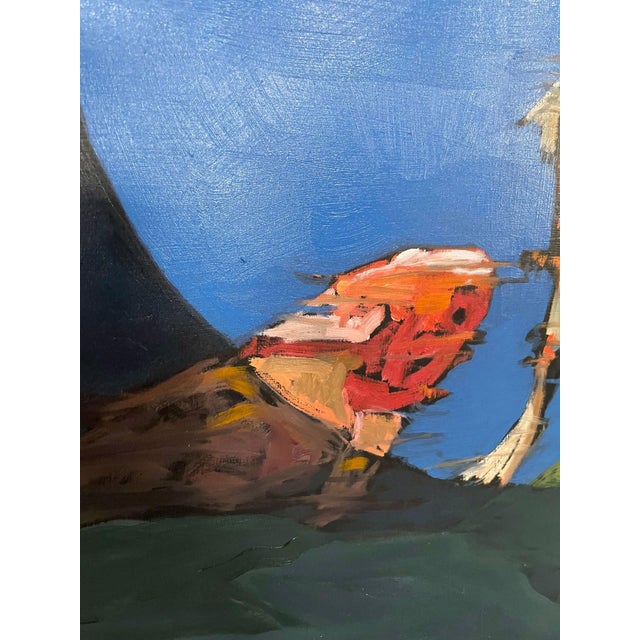 Spotlight On Summer by Deb Komitor | Oil on Cradle Board Koi fish among lily pads in water. For Sale - Image 4 of 5