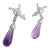 1980s Pair of Tiffany & Co Paloma Picasso X Drop Diamond Amethyst Night Day Platinum Earrings For Sale