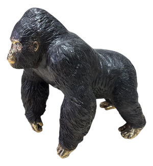 Sculpture of Gorilla with Fur, 2020s, Bronze