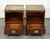 Vintage Military Campaign Nightstands with Brown Leather Top For Sale - Image 3 of 16