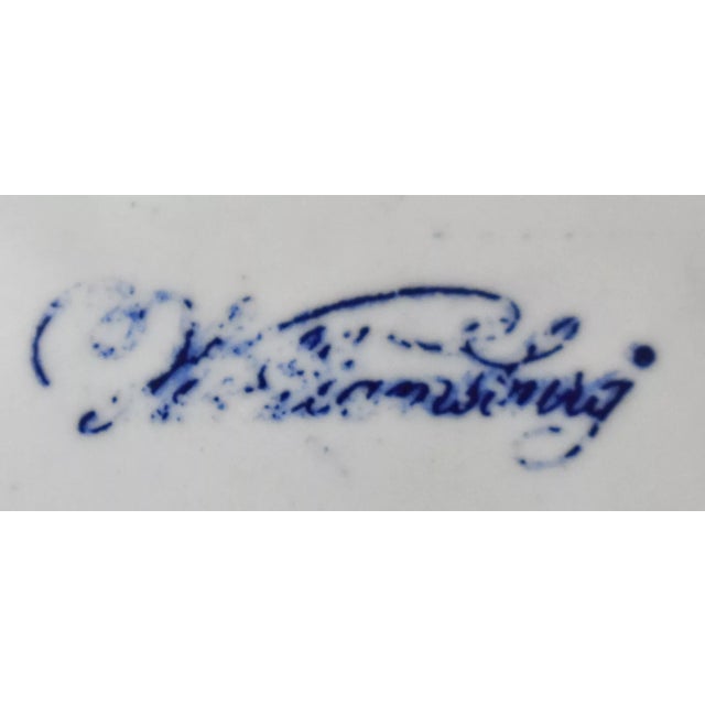 Late 20th Century Delft Colonial Williamsburg Chinoiserie Theme Polychrome Large Charger For Sale - Image 4 of 4