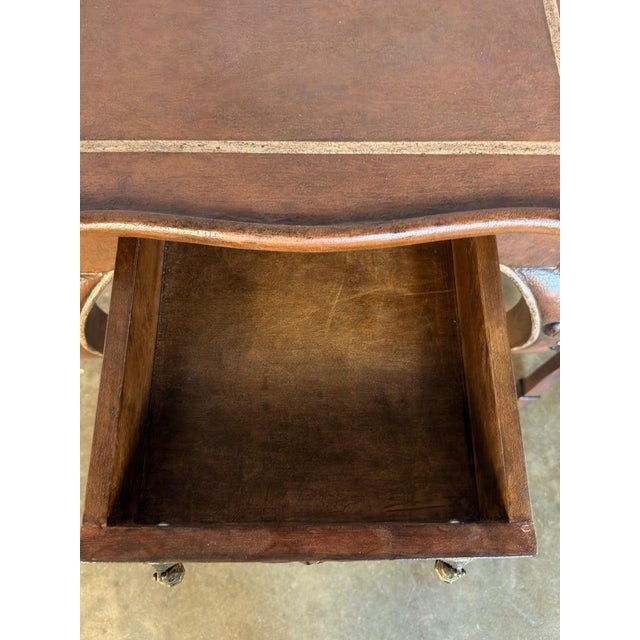 Wood Pair of French Louis XV Faux-Leather Painted Side Tables For Sale - Image 7 of 18