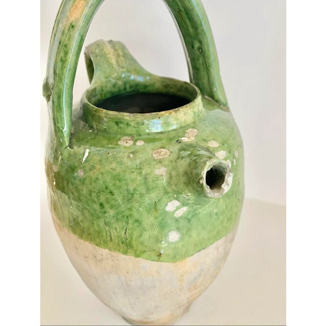 Late 18th Century Saintonge Green Glazed French Pottery Cruché For Sale - Image 9 of 12
