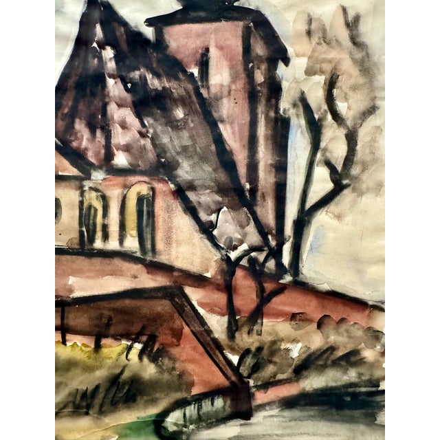 Rustic Henry Emil Salloch Original Watercolor on Paper For Sale - Image 3 of 7
