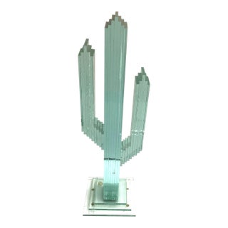 S. Workman Layered Glass Saguaro Sculpture For Sale
