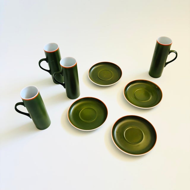 MCM LaGardo Tackett Green Demitasse Mugs and Saucers - Set of 4 For Sale - Image 13 of 15