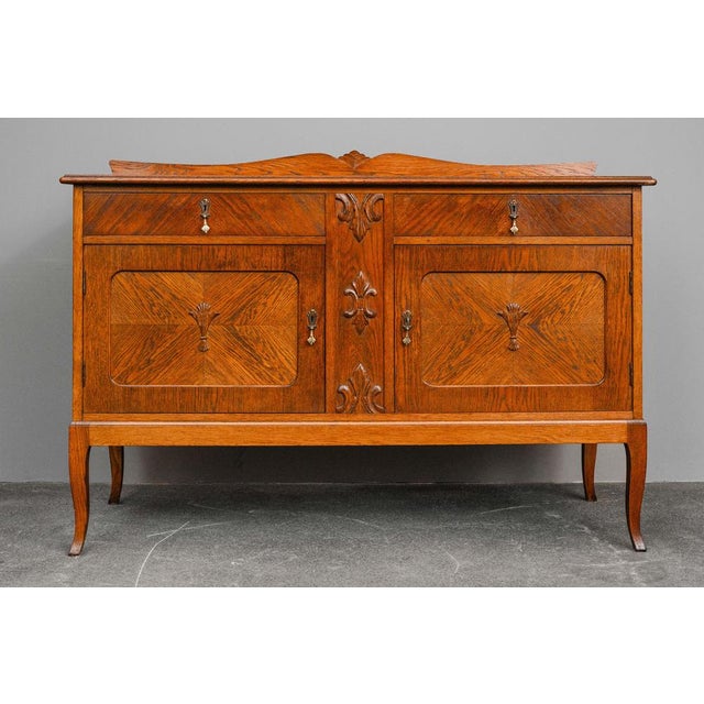 Wood Art Nouveau Sideboard in Oak, 1900s For Sale - Image 7 of 18