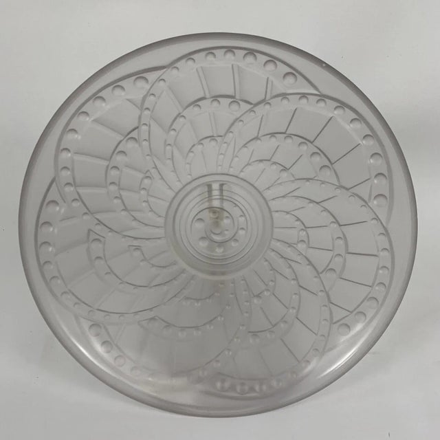 Large Art Deco Frosted Glass Bowl Modele Arc by Jacques Landier, 1930s For Sale - Image 9 of 10