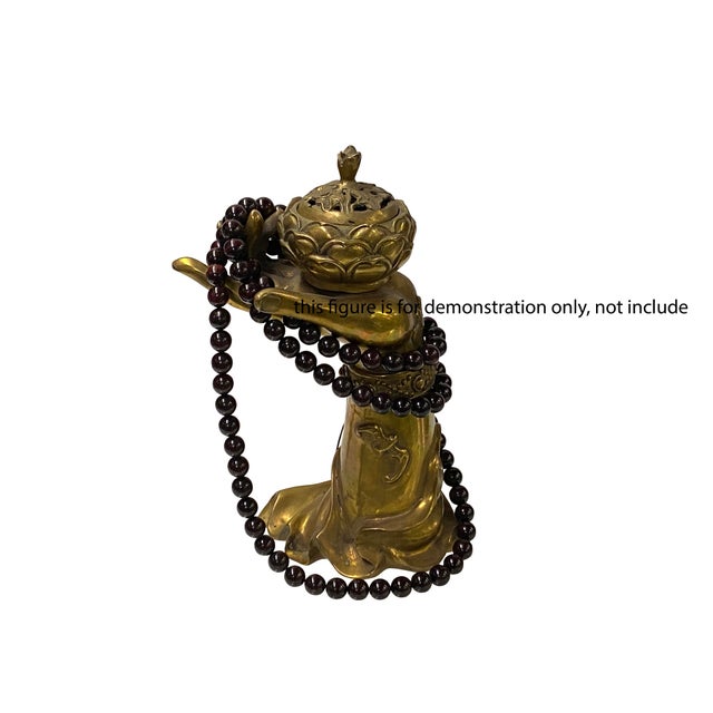 2010s Long Oriental Brown Wood Beads Hand Rosary Praying Chain For Sale - Image 5 of 7