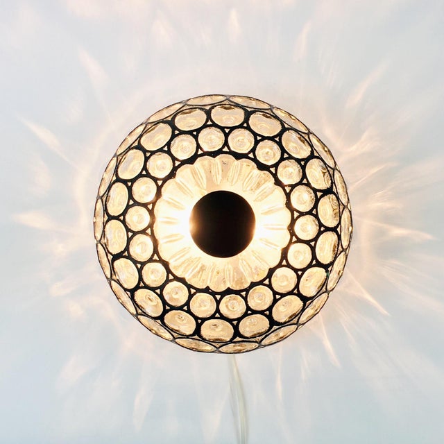 Large Mid-Century Modern Glass Flush Mount from Limburg, Germany, 1960s For Sale - Image 6 of 11