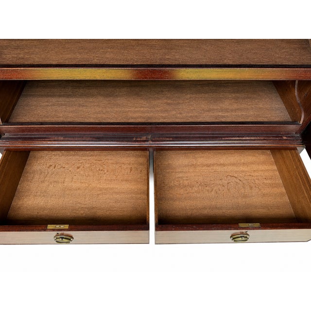 Mid 19th Century Early Victorian English Mahogany Linen Press Wardrobe For Sale - Image 4 of 7