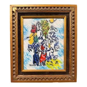 Posthumorous After Marc Chagall Enamel on Copper Plate Artwork