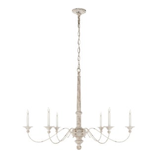 Visual Comfort Signature Country Large Chandelier in Belgian White For Sale