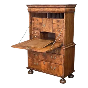 George I Secretary Bureau or Escritoire of Figured Walnut From the 18th Century