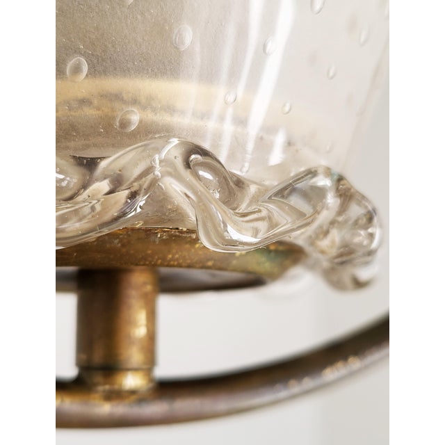 Mid-Century Murano Glass and Brass Pendant attributed to Barovier & Toso, 1950s For Sale - Image 13 of 18