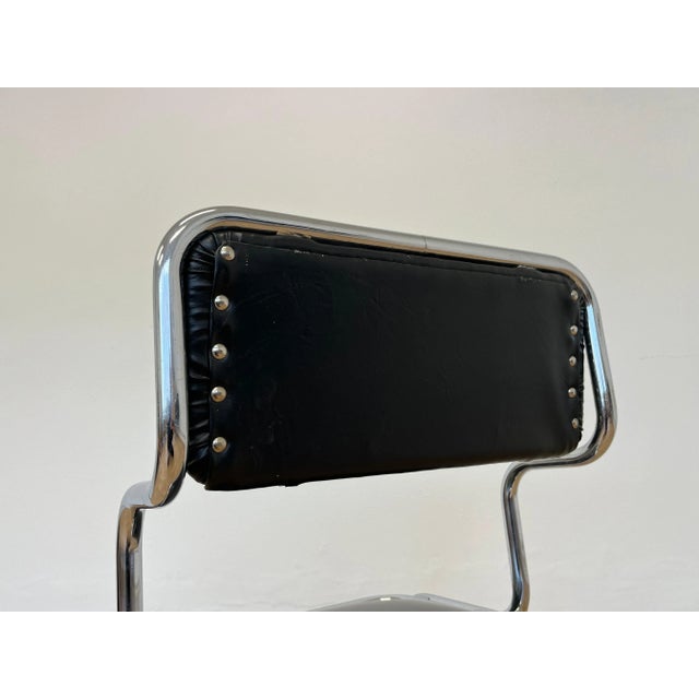 Black Mid-Century Chrome Chair by Arch, Ladislav Vrátník, Prague, 1970s For Sale - Image 8 of 11