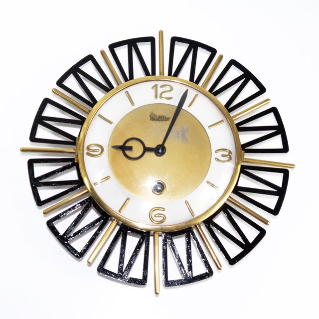1960s Modern Mechanical Wall Clock, Müller, Germany Chairish