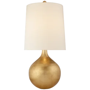 AERIN for Visual Comfort Signature Warren Table Lamp in Gild with Linen Shade