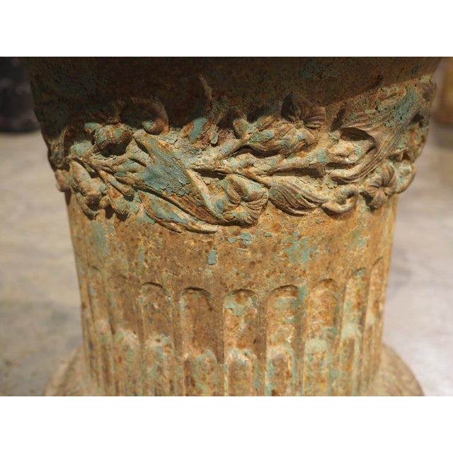 Metal Pair of Charles X French Cast Iron Jardiniere Pots From the Early 1800s For Sale - Image 7 of 18