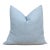 Large 24" Powder Blue Jaipur Blockprint Linen Pillow Cover For Sale